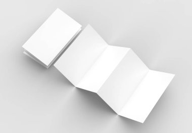 8 sayfa belgesi, 4 panel akordeon kat dikey broşür sahte