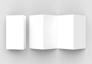 8 sayfa belgesi, 4 panel akordeon kat dikey broşür sahte