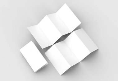 8 sayfa belgesi, 4 panel akordeon kat dikey broşür sahte