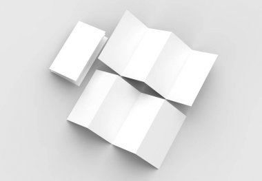 8 sayfa belgesi, 4 panel akordeon kat dikey broşür sahte