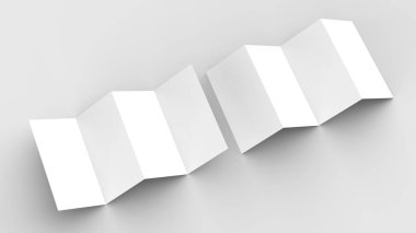 8 sayfa belgesi, 4 panel akordeon kat dikey broşür sahte