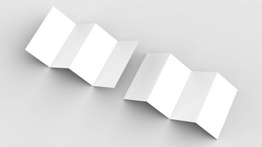 8 sayfa belgesi, 4 panel akordeon kat dikey broşür sahte