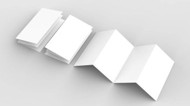 8 sayfa belgesi, 4 panel akordeon kat dikey broşür sahte