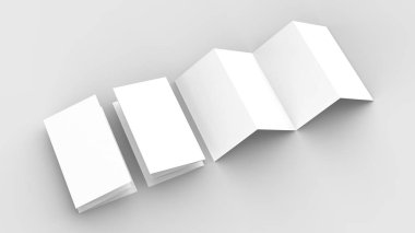 8 sayfa belgesi, 4 panel akordeon kat dikey broşür sahte