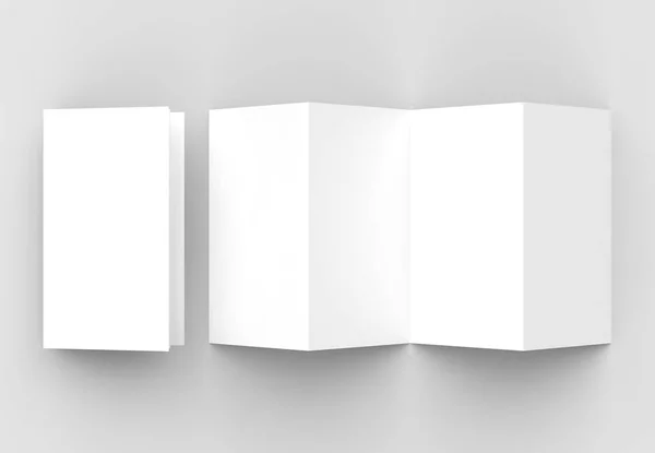 8 sayfa belgesi, 4 panel akordeon kat dikey broşür sahte — Stok fotoğraf