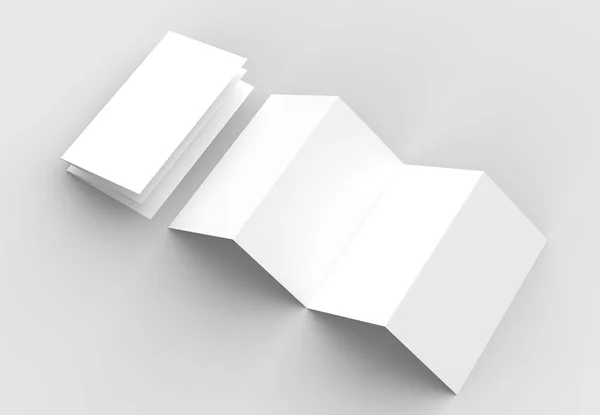 Folheto de 8 páginas, 4 painel de acordeão dobrar folheto vertical mock up — Fotografia de Stock