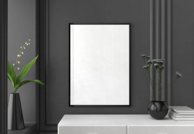 Hipster iç arka plan çerçevesinde alay. 3D gösteren.