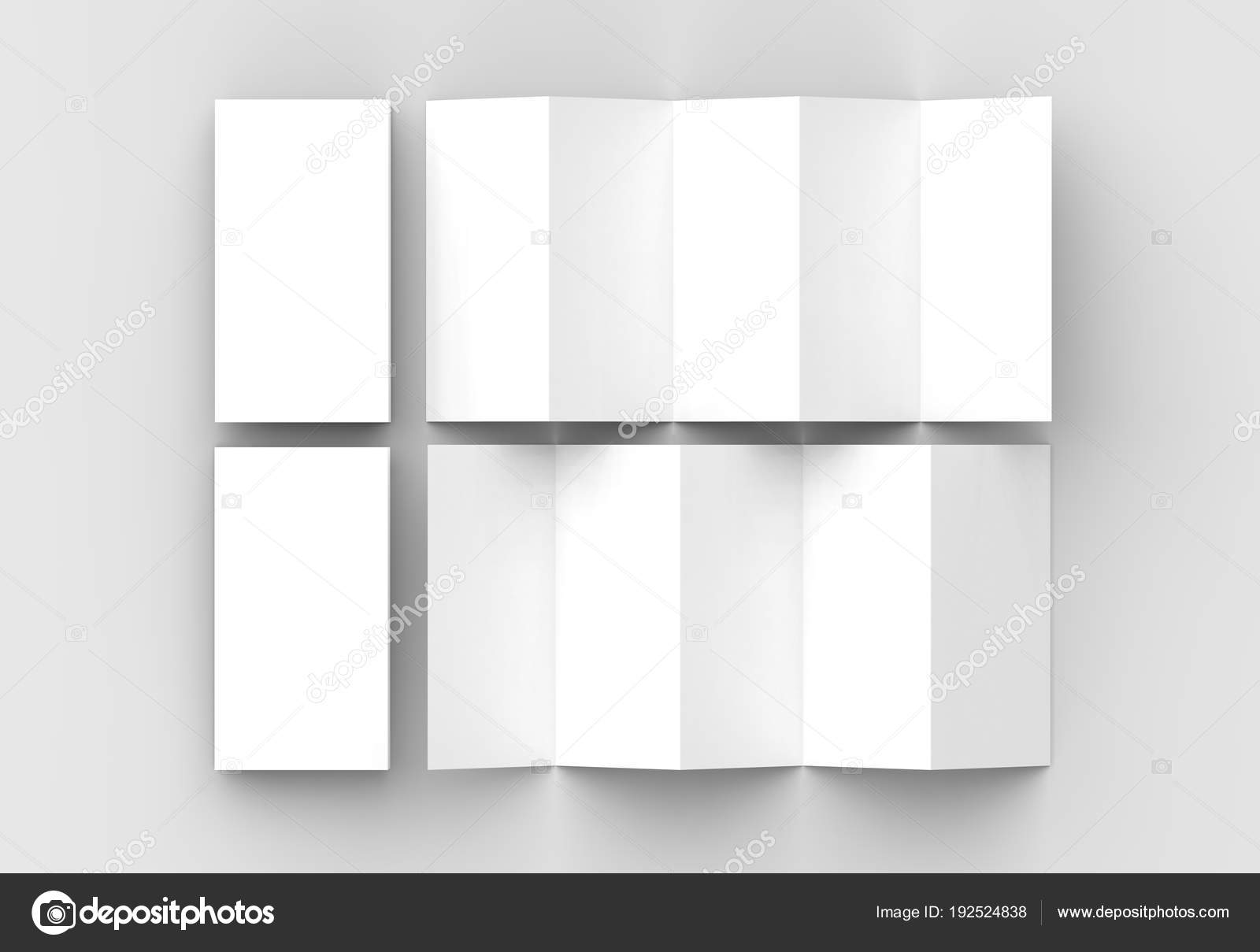 10 page leaflet 5 panel accordion fold vertical brochure mock u