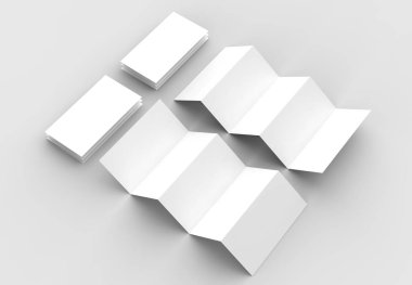 10 sayfa belgesi, 5 paneli akordeon kat dikey broşür sahte u