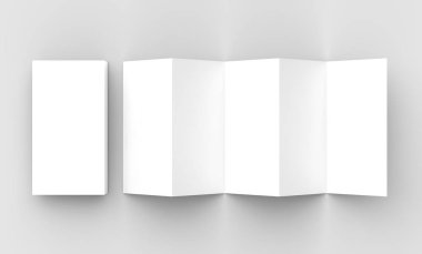 10 sayfa belgesi, 5 paneli akordeon kat dikey broşür sahte u