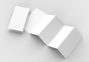 10 sayfa belgesi, 5 paneli akordeon kat dikey broşür sahte u