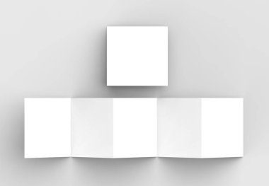 10 sayfa belgesi, 5 paneli akordeon kat kare broşür sahte 