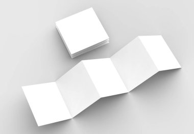 10 sayfa belgesi, 5 paneli akordeon kat kare broşür sahte 