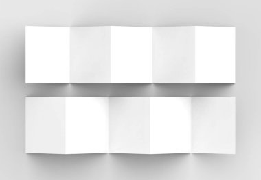 10 sayfa belgesi, 5 paneli akordeon kat kare broşür sahte 