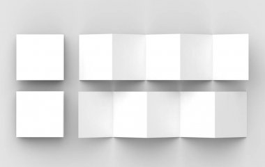 10 sayfa belgesi, 5 paneli akordeon kat kare broşür sahte 