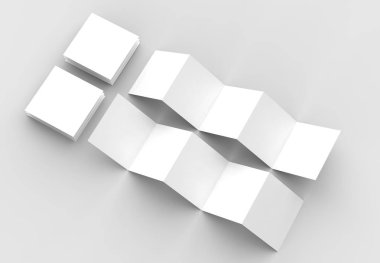 10 sayfa belgesi, 5 paneli akordeon kat kare broşür sahte 