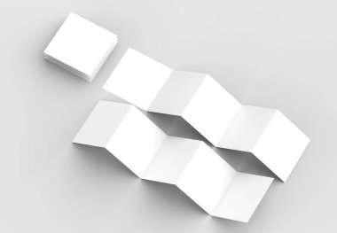 10 sayfa belgesi, 5 paneli akordeon kat kare broşür sahte 