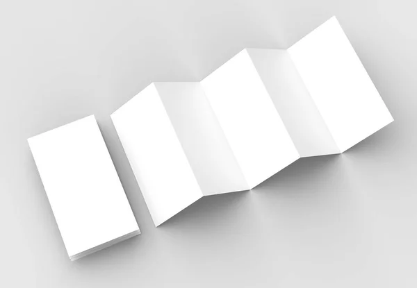 Folheto de 10 páginas, 5 painel de acordeão dobrar folheto vertical mock u — Fotografia de Stock