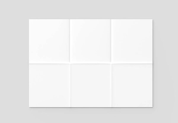 12 page leaflet - French fold square brochure mock up isolated o