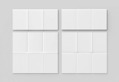 12 sayfa broşür - Fransızca dikey broşür sahte izole yukarı katlayın.