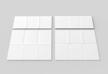 12 sayfa broşür - Fransızca dikey broşür sahte izole yukarı katlayın.