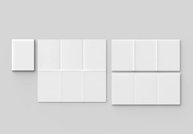 12 sayfa broşür - Fransızca dikey broşür sahte izole yukarı katlayın.