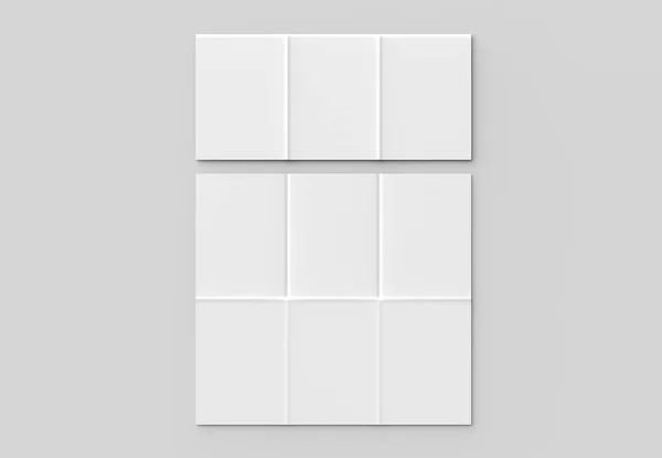 Folheto de 12 páginas - Folheto vertical de dobra francesa simular isolado — Fotografia de Stock