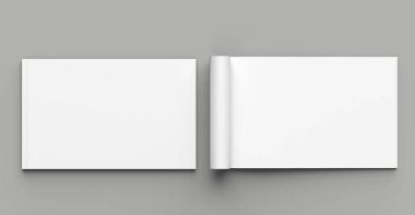 Yumuşak kapak manzara broşür, dergi, kitap ya da katalog kadar sahte