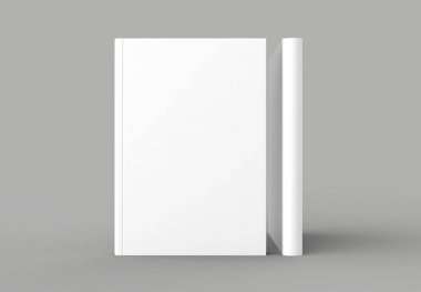 Sert kapak kitap kadar üzerinde izole yumuşak gri arka plan dalga geçiyorsunuz. 3D hasta