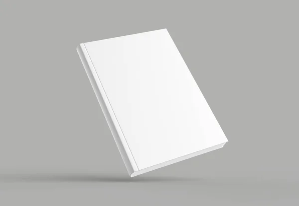 Hardcover boek mock up geïsoleerd op zachte grijze achtergrond. 3D ziek — Stockfoto