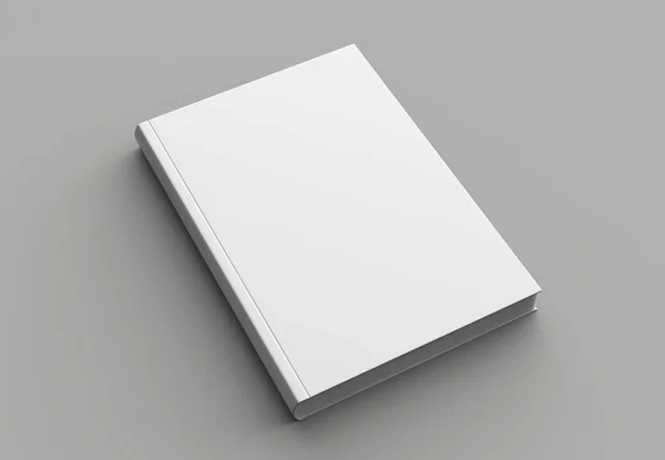 Livre couverture rigide mock up isolé sur fond gris doux. 3D ill — Photo