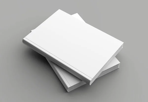 Livre couverture rigide mock up isolé sur fond gris doux. 3D ill — Photo