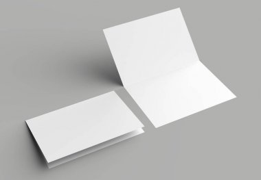 Bi kat dikey - yatay broşür ya da davet isol kadar sahte