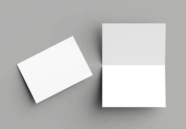Bi-fold verticaal - landschap brochure of uitnodiging mock up isol — Stockfoto