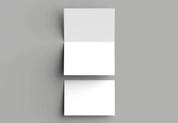 Bi fold verticale - brochure orizzontale o invito mock up isol — Foto Stock