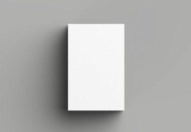 İş kartı üzerinde izole gri arka plan kadar sahte. Dikey. 3D 