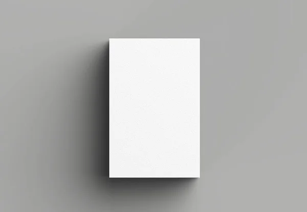 Business card mock up isolated on gray background. Vertical. 3D