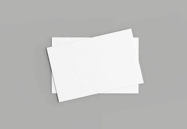 Business card mock up isolated on gray background. Horizontal. 3