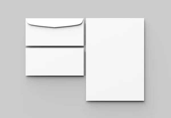 Конверт і букву знущаються ізольовано на м'якому сірому фоні. тривимірний — стокове фото