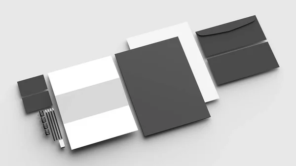 Företagsidentitet brevpapper håna upp isolerade på ljus grå bac — Stockfoto