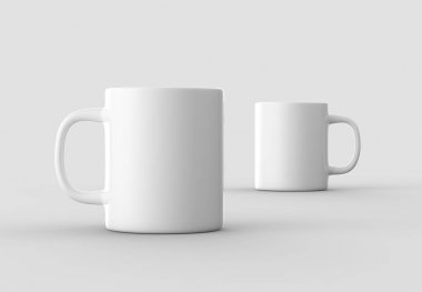Kupa izole üzerinde açık gri renkli kadar sahte. 3D gösteren.