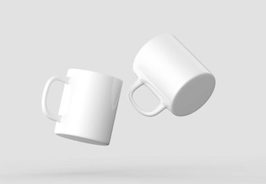 Kupa izole üzerinde açık gri renkli kadar sahte. 3D gösteren.