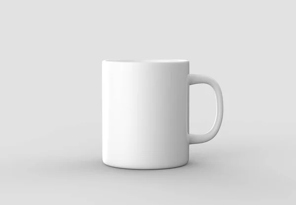 Mug mock up isolated on light gray background. 3D illustrating. — Stock Photo, Image