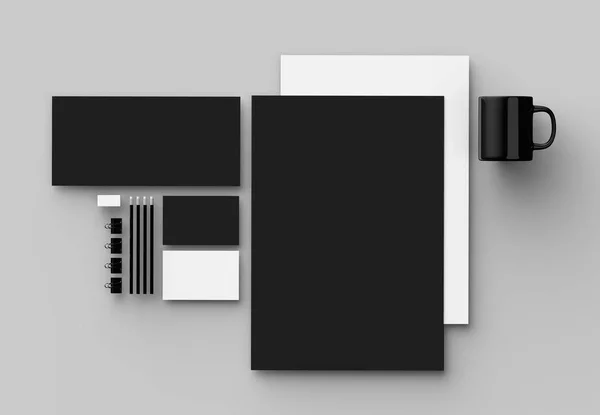 Corporate identity stationery mock up isolated on gray backgroun — Stock Photo, Image