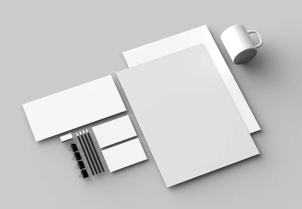 Corporate identity stationery mock up isolated on gray backgroun — Stock Photo, Image