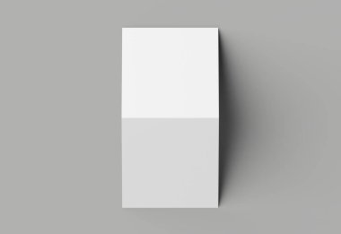 BI katlayın kare broşür ya da davet sahte gri b izole