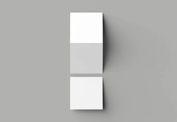 Bi opvouwen vierkante brochure of uitnodiging mock geïsoleerd op grijs b — Stockfoto
