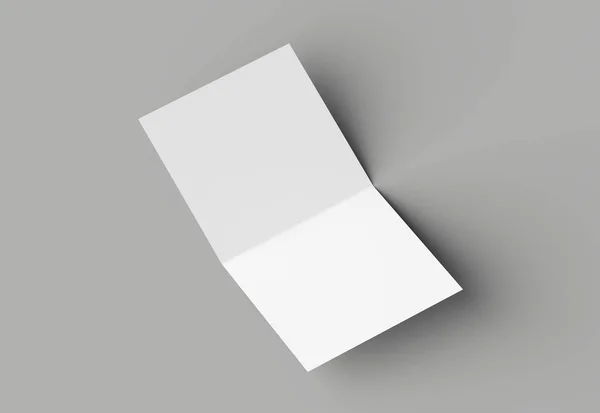 Folheto quadrado bifold ou convite mock up isolado em cinza b — Fotografia de Stock