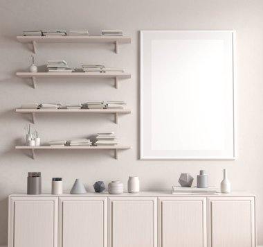 Poster çerçevesi beyaz duvar kadar alay