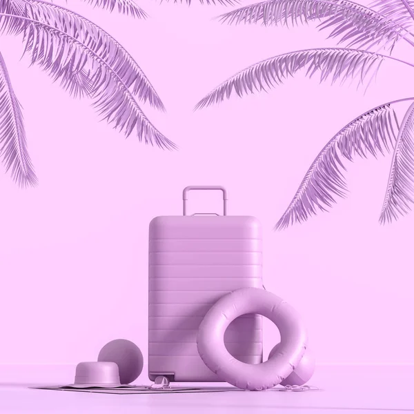 Traveler's accessories on pastel background with copy space. — 스톡 사진